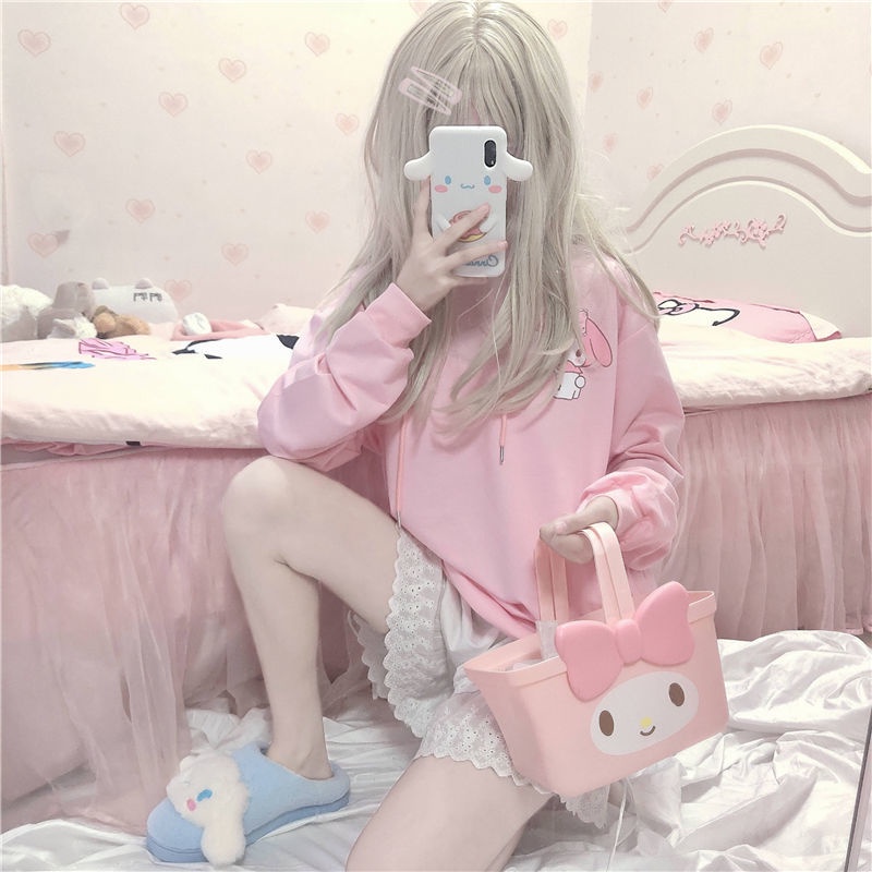 Hot #❣Bộ Đồ Ngủ Thời Trang Nhật Bản Xinh Xắn❣Áo Hoodie Dáng Rộng In Hình kuromi Dễ Thương Phong Cách Nhật Bản Thời Trang Thu Đông Cho Nữ