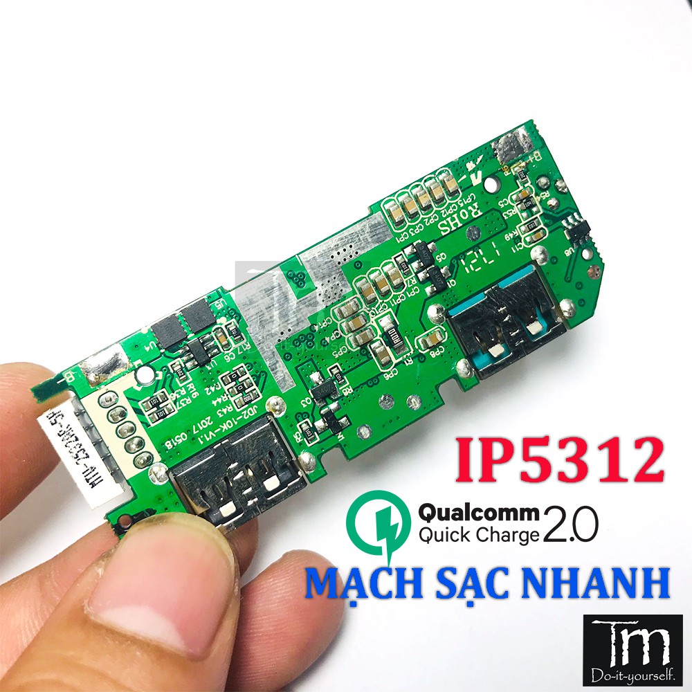 Mạch Sạc Dự Phòng Sạc Nhanh QC3.0 Chip IP5312 18W MicroUSB