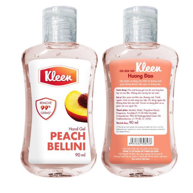 Gel rửa tay khô diệt khuẩn không dùng nước Kleen 90ml