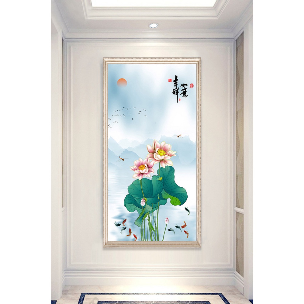 In hình ép gỗ Laminate TRANH HÀNH LANG TRUNG QUỐC - Mẫu 72 (50x75, 60x90, 70x110). In ảnh theo yêu cầu