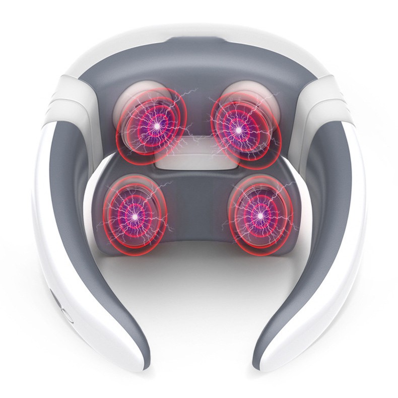 Máy Massage Cổ, Vai Gáy 4D Thông Minh Bằng Xung Điện TENS Giúp Giảm Đau Nhức, Mệt Mọi, Stress