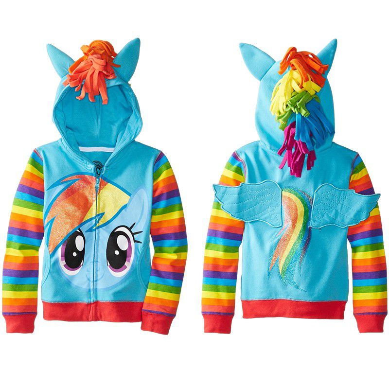Áo Khoác Hoodie Kéo Khóa 2 Mặt 3D Họa Tiết Ngựa Con Dễ Thương Cho Bé