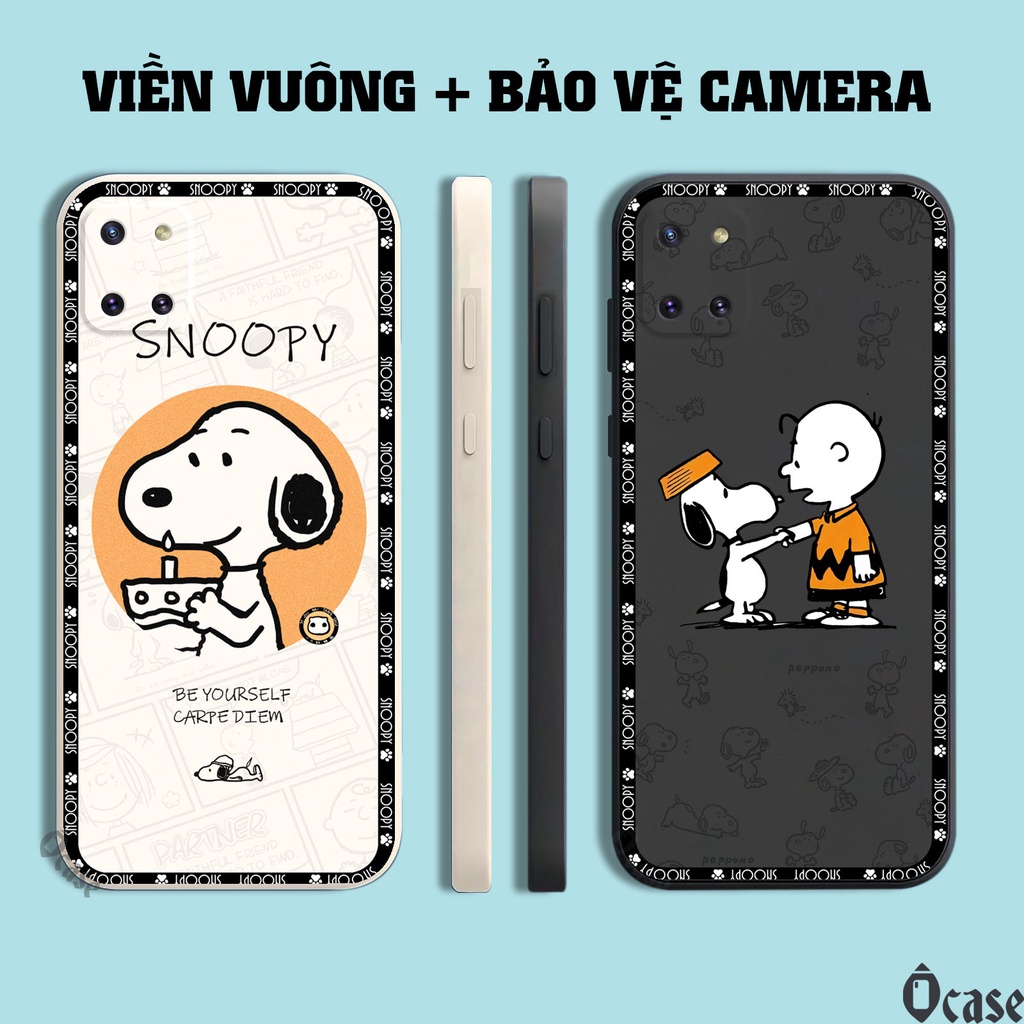 Ốp lưng Samsung Note 10 Lite in hình chú chó dễ thương cạnh viền vuông có bảo vệ camera