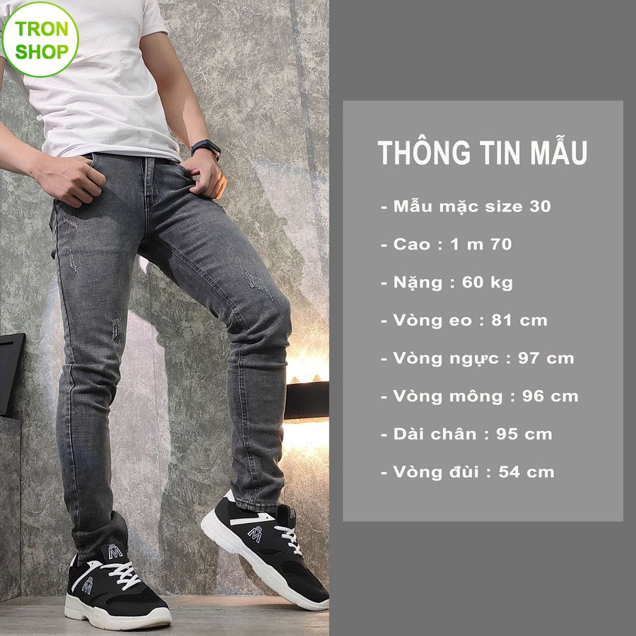 Quần jean nam co giãn vải jean dày chất lượng TS100 Tronshop