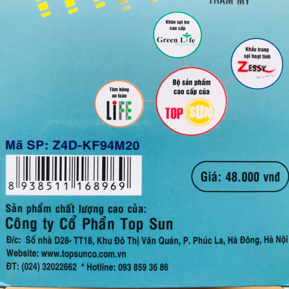 Khẩu trang y tế Zessy 4D hộp 20 chiếc