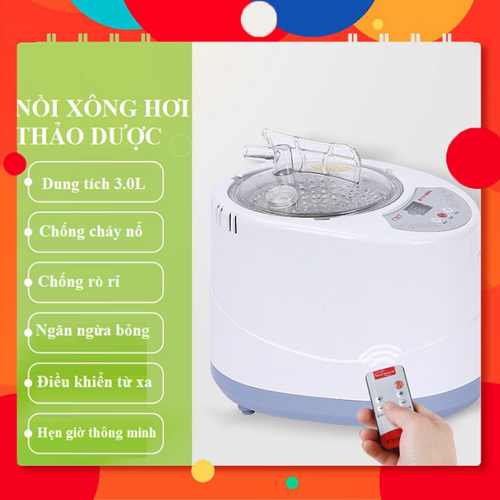 Nồi xông hơi điện 3 lít xông hơi thảo dược tại nhà tiện lợi