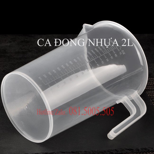 Ca đong ml nhựa  định lượng cao cấp Dung tích đong tối đa 2 lít - Ca đong định lượng 2000ml có vạch chia ml chi tiết