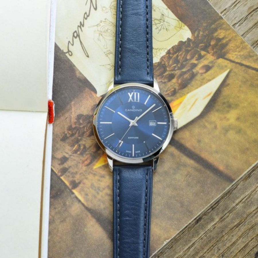 Đồng hồ nam Candino C4618/4 mặt kính Sapphire chống xước, dây da cách điệu cao cấp chính hãng, xuất xứ Thụy Sĩ