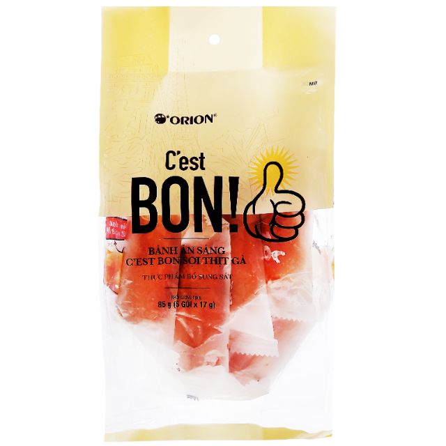 Bánh ăn sáng ORION Cest BON sợi thịt gà (5gói ×17g)