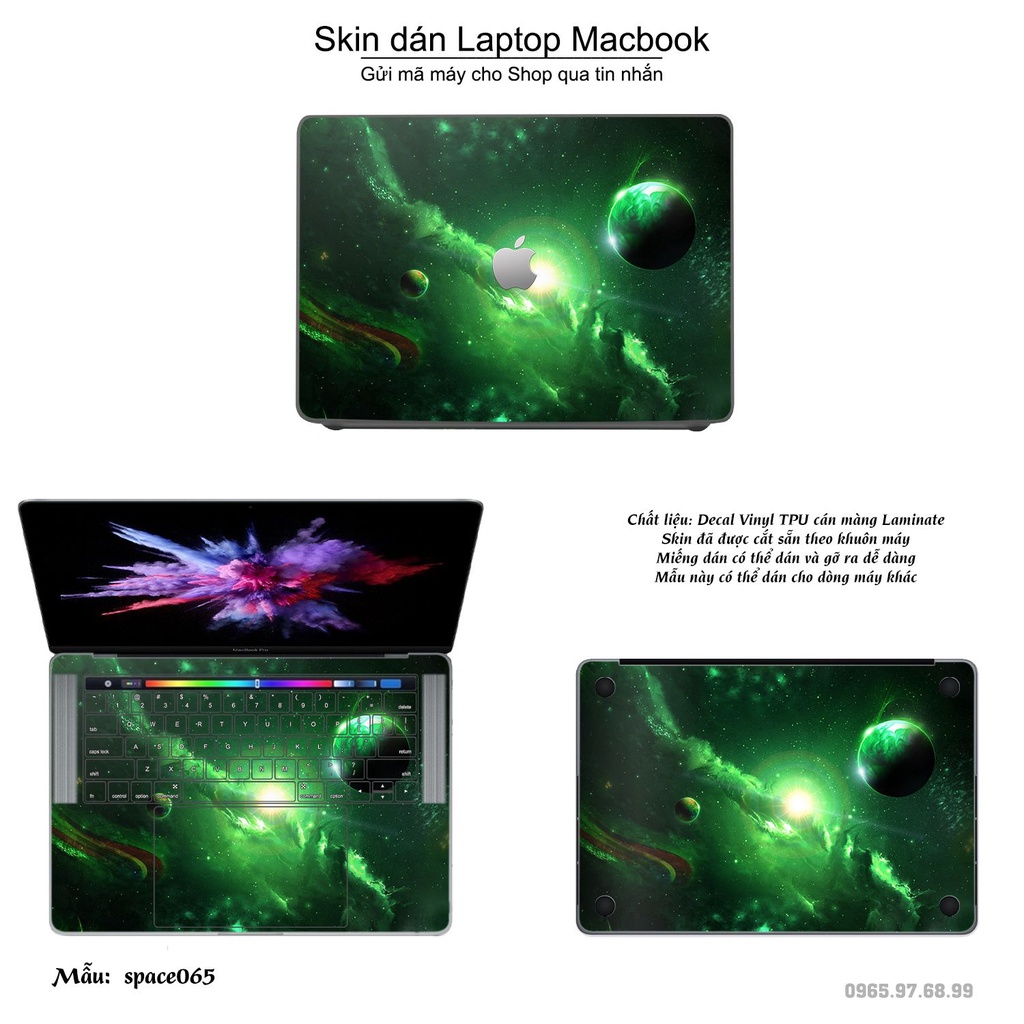 Skin dán Macbook mẫu không gian (đã cắt sẵn, inbox mã máy cho shop)