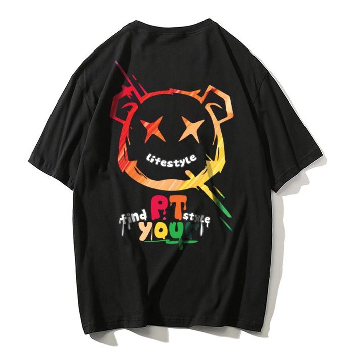Áo GẤU NGẦU nam nữ dáng rộng tay lỡ unisex cotton dày dặn mềm mịn (Đen, Trắng)