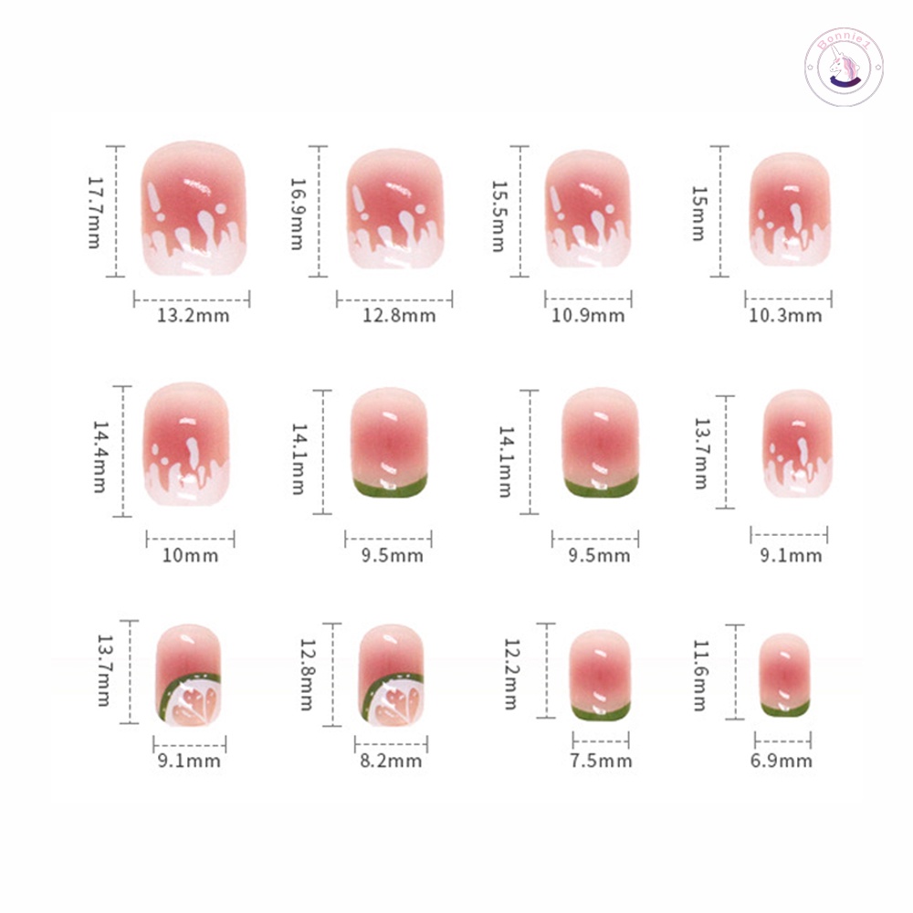 Bộ 24 Móng Tay Giả Dáng Ngắn Thiết Kế Sáng Bóng Cho Nữ DIY