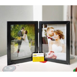 Khung ảnh đôi để bàn 15×21cm để ảnh cưới, ảnh gia đình, ảnh hoa trang trí - Khung màu đen