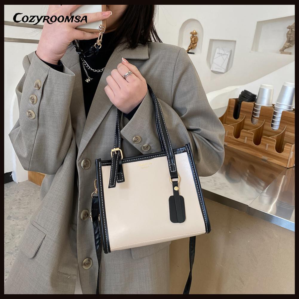 Women Fashion Handbags Shoulder Bag Casual PU Leather Tote Top-handle Bag