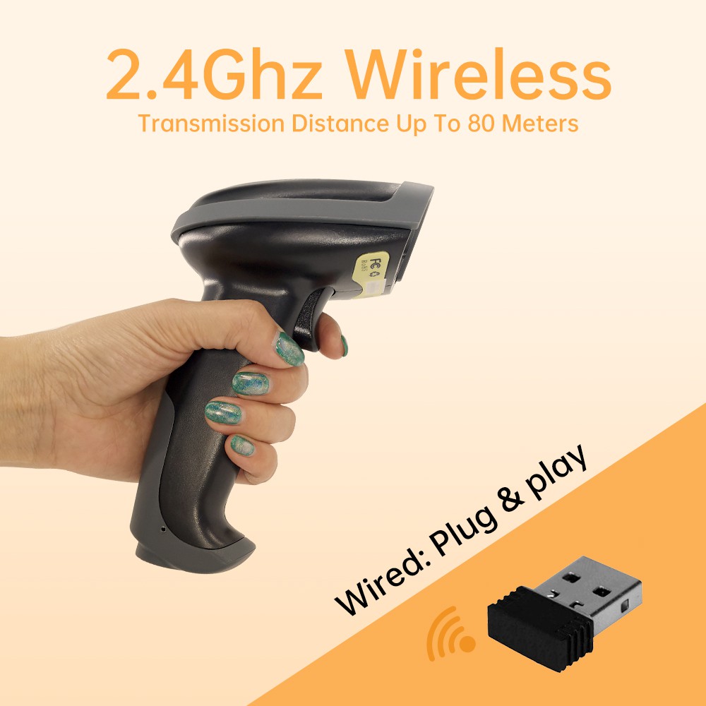 Máy Quét Mã Vạch Cầm Tay Không Dây USB Tốc Độ Cao