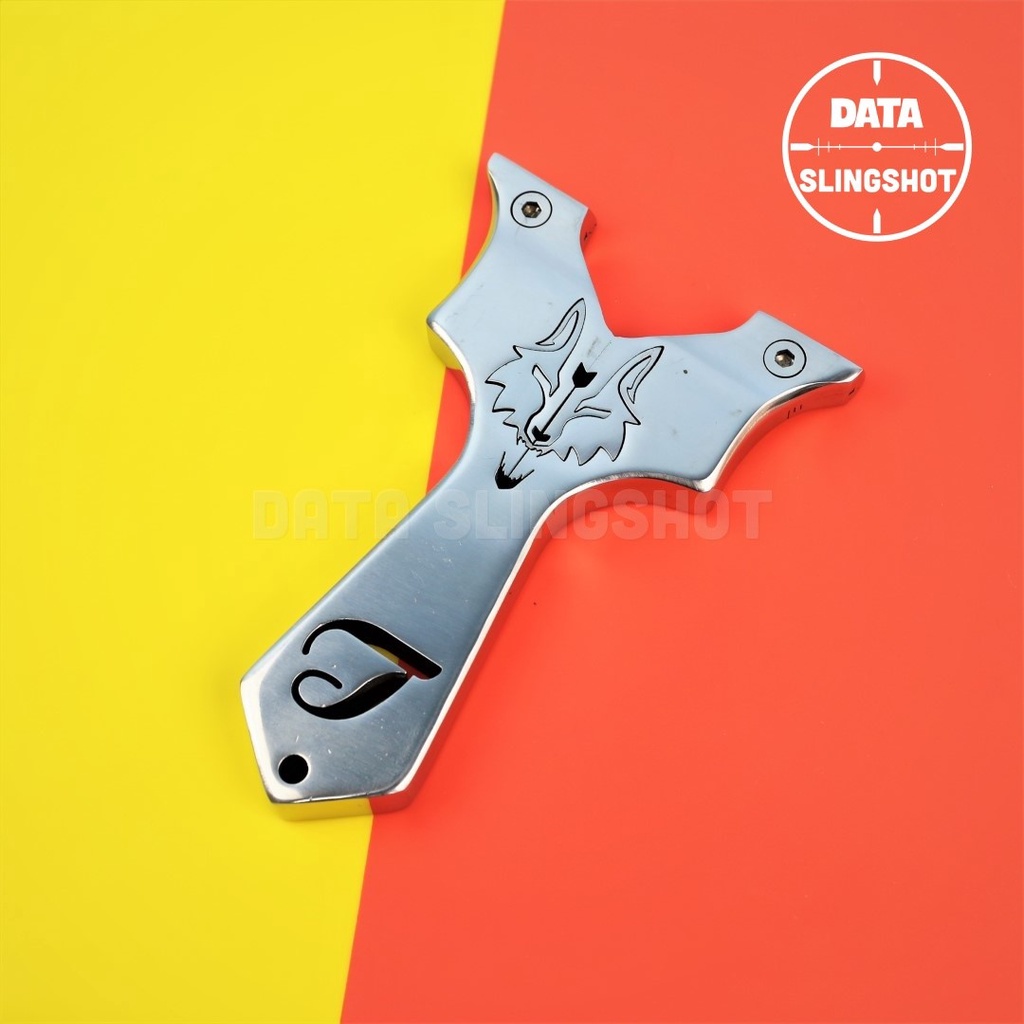Ná Cao Su Inox CNC T Sói Chạc 75 Hoàn Thiện gắn ốc Titan và Nam Châm - Chạc kẹp bắn thun dẹt - DATA SlingShot