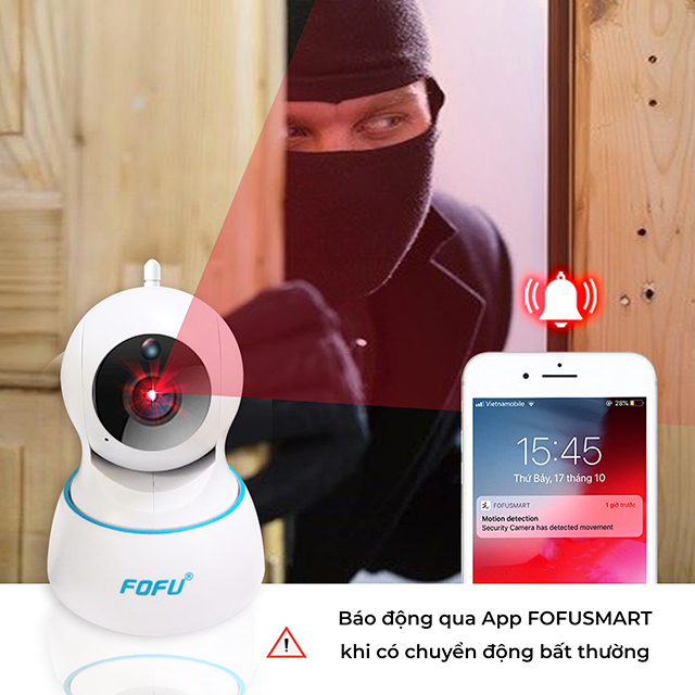 Camera FF-C2L-720P chống trộm trong nhà độ phân giải 720P, âm thanh 2 chiều, báo động chuyển động, bảo hành 24 tháng FF