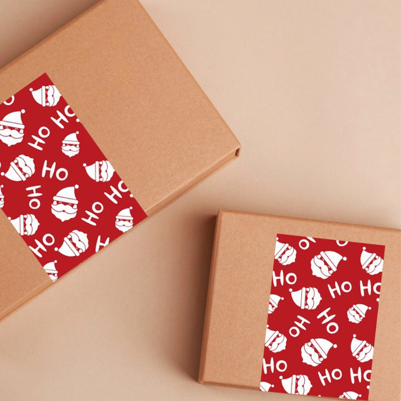 Hộp 50 nhãn dán giáng sinh cỡ 1.15 ''x 3.5'' trang trí hộp quà niêm phong