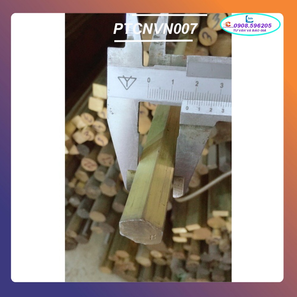 Đồng Lục Giác Thau,Đồng Vàng Cây 6 Cạnh Phi 24-->100 mm Dài 200mm PTCNVN007