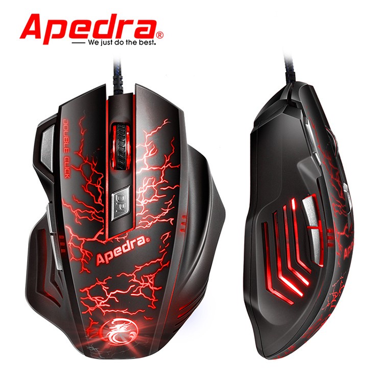 [FreeShip Toàn Quốc] Mouse Gaming APEDRA A7 Dây dù - Led 7 màu