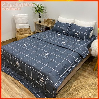 (Xả hàng) Sét Chăn Hè Thu Poly Cotton Mẫu Kẻ Râu m8x2m, Mền Hè Ga gối chất mát (Được chọn mẫu)