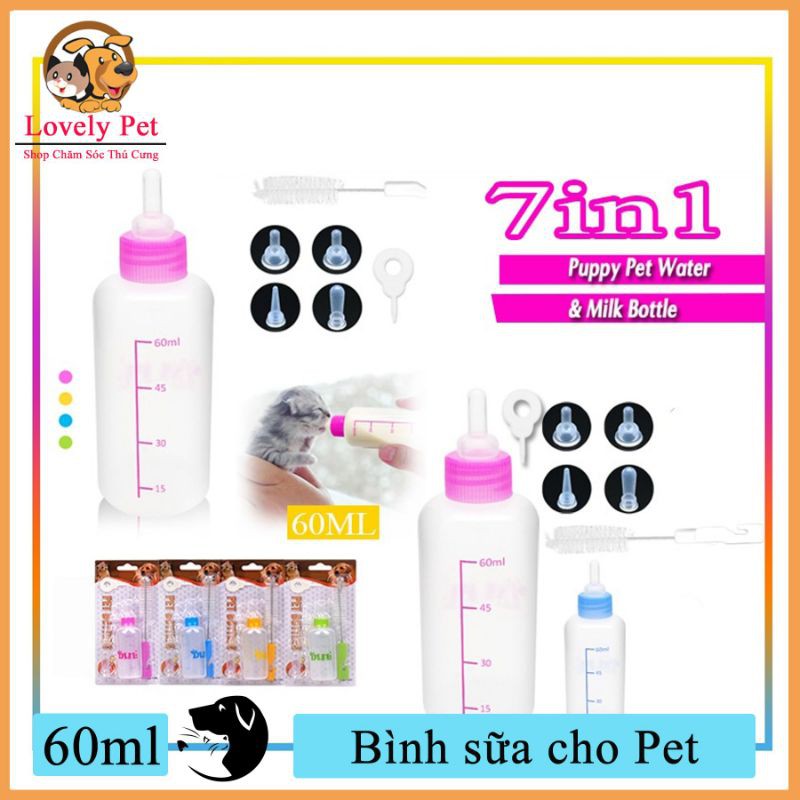 (Hàng có sẵn) Bình sữa 50ml cho mèo con/ cún con chất liệu silicone