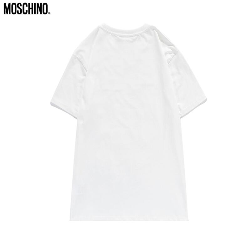 Áo thun chất liệu vải cotton tay ngắn có thêu hoạ tiết moschino thời trang