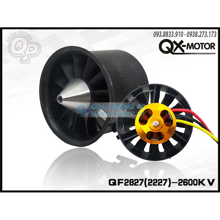 QX-MOTOR Ducted Fan 70mm 12 Blades QF2827 2600KV EDF 70mm Brushless Motor (2227) (3-4S)