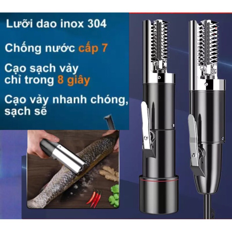 MÁY ĐÁNH VẢY CÁ CẦM TAY công suất lớn 125W ,chống nước,lưỡi inox không gỉ