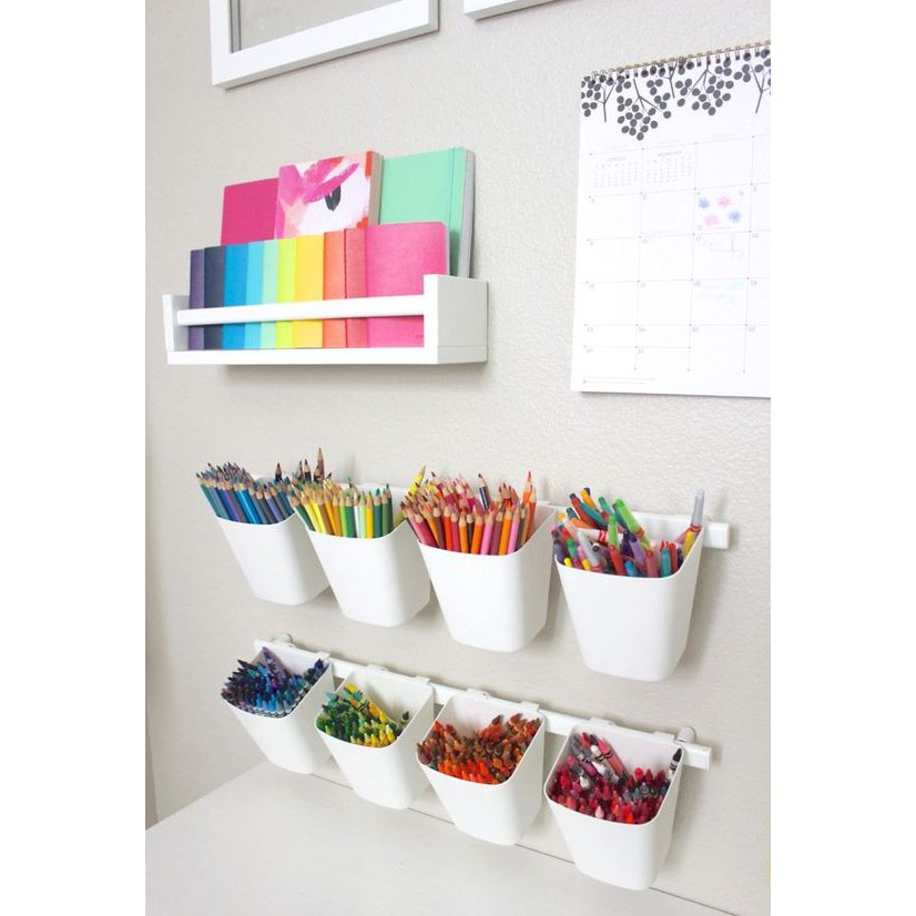 COMBO HỘP ĐỰNG BÚT MÀU CHO BÉ (1 THANH + 3HỘP + 5 móc) | BigBuy360 - bigbuy360.vn