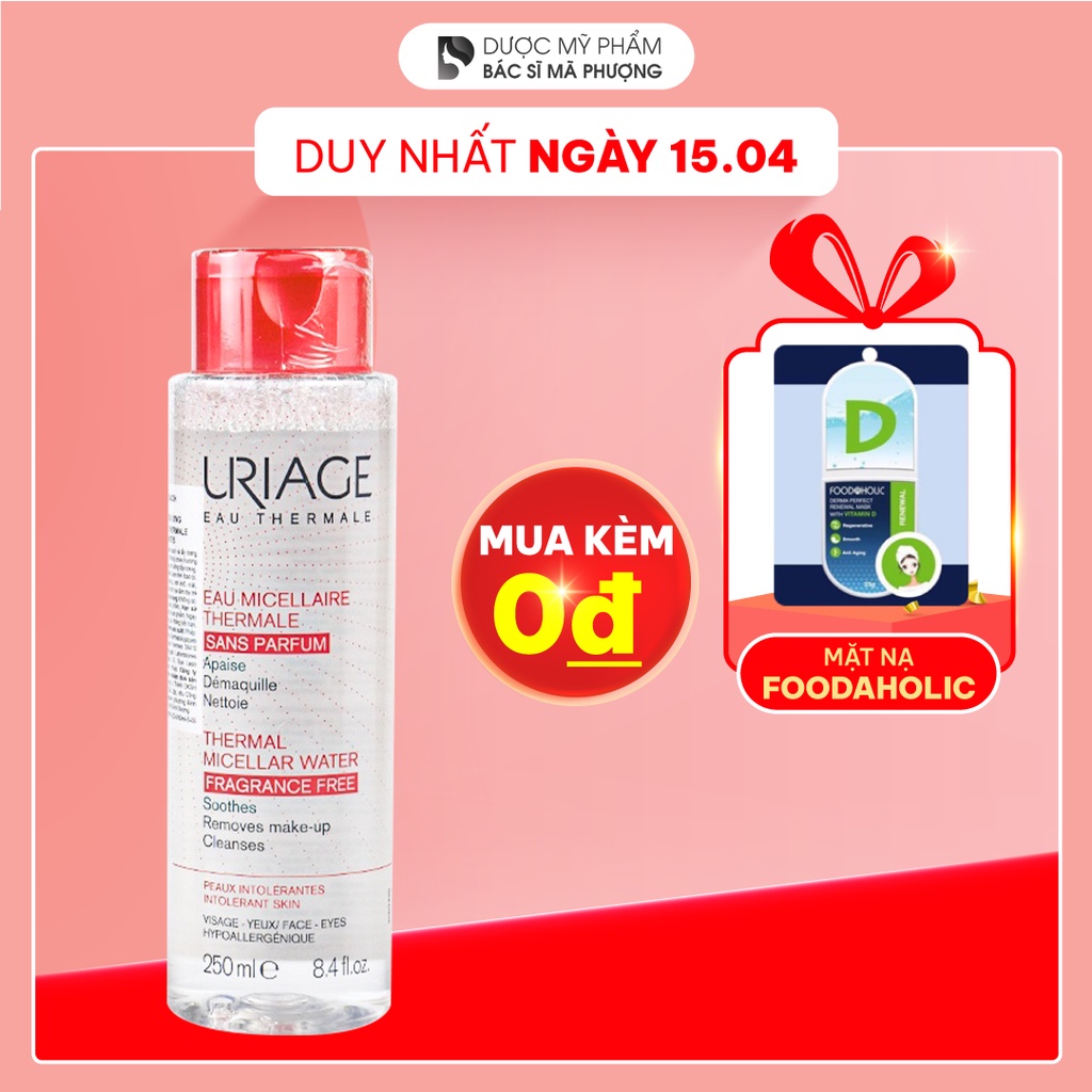 Nước tẩy trang Uriage Eau Micellaire Thermale PS F cho da nhạy cảm ( màu hồng)