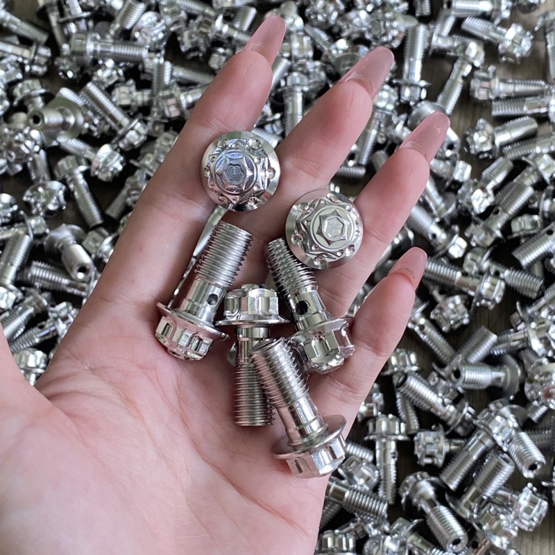 Ốc heo dầu, dẫn dầu Nissin ,Brembo chuẩn inox 304 sáng bóng Vua Miên
