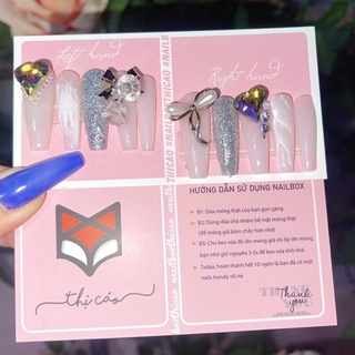 [Nails box] Móng úp giả thiết kế lấp lánh bling
