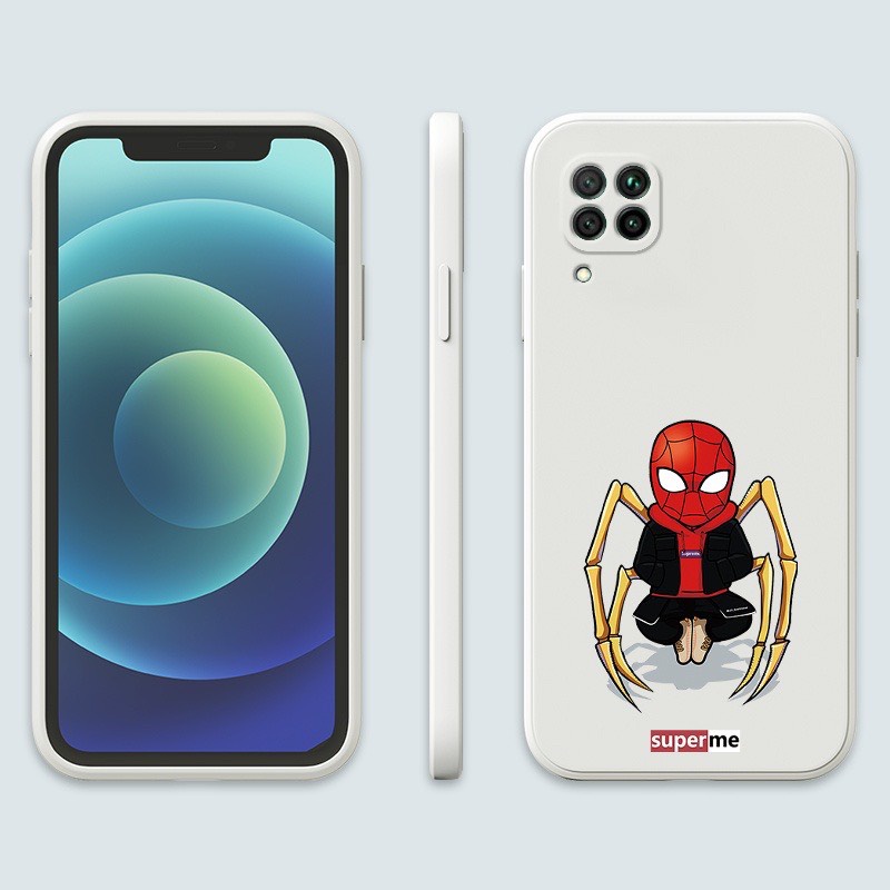 Ốp lưng iphone hình người nhện spiderman cạnh vuông chống sốc 7plus/8plus/x/xs/xsmax/11/12/13/14/pro/promax