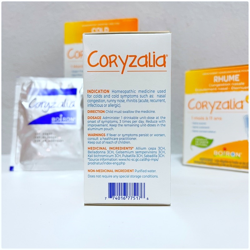Muối uống đồng căn vi lượng cho bé 1m+ Coryzalia canada giảm sổ mũi, ngạt mũi