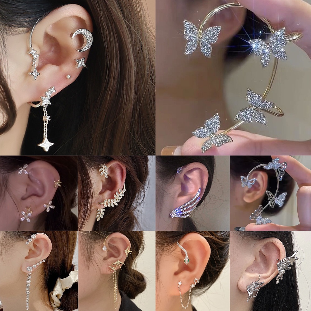 Bông Tai Hình Cánh Bướm Đính Đá Zircon Thời Trang Cho Nữ