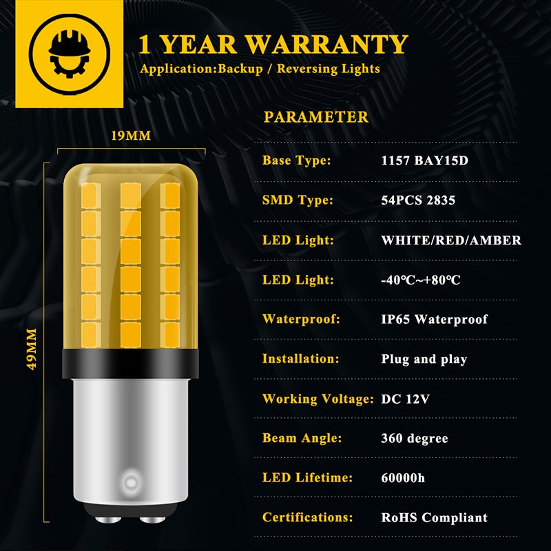 Bóng đèn LED phanh LYMOYO 1157 bay15d 12V 6500K 8000Lm tiện dụng cho xe hơi/xe máy