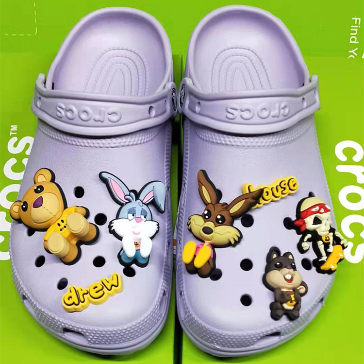 Giày Lười Nữ Crocs Mới Màu Tím Giày Sandal Nữ Với Jibbitz