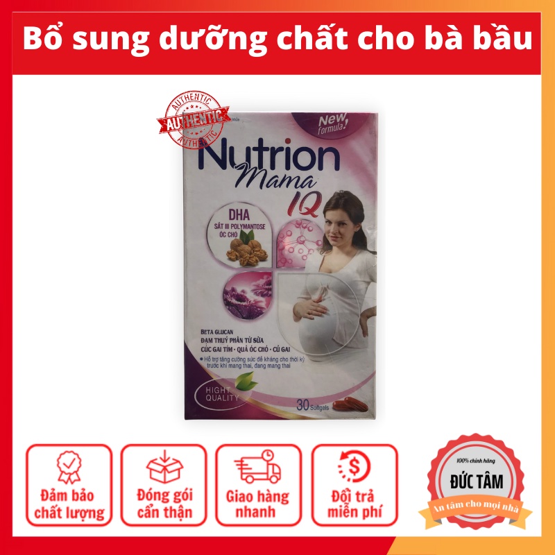 Vitamin Tổng Hợp Cho Bà Bầu NUTRION MAMA IQ Bổ Sung DHA Hộp 30 Viên