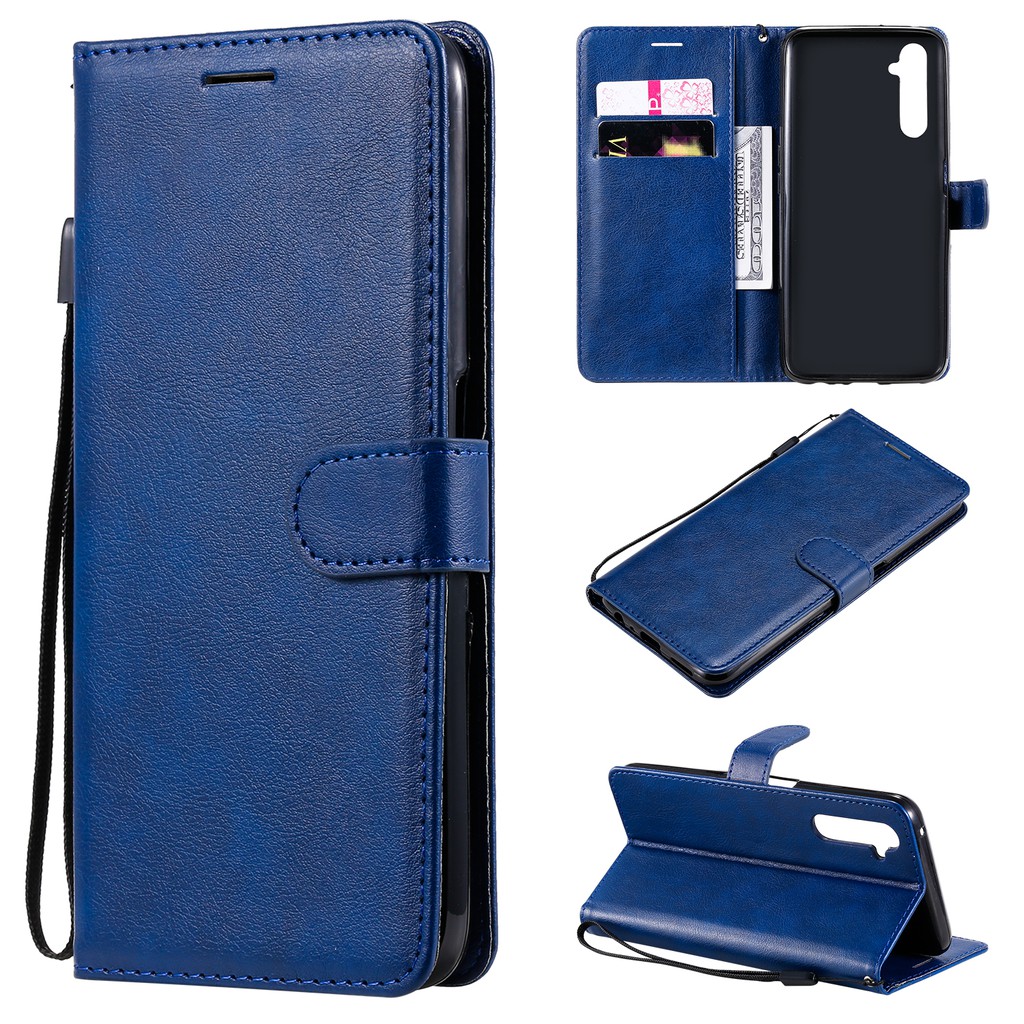 Ốp điện thoại da đế lật màu đơn cho OPPO REALME 6 REALME 6 PRO | BigBuy360 - bigbuy360.vn