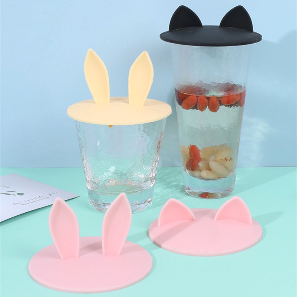 Nắp Đậy Cốc Nước Giữ Nhiệt Không Độc Hại Hình Tai Thỏ Có Thể Tái Sử Dụng Ốp