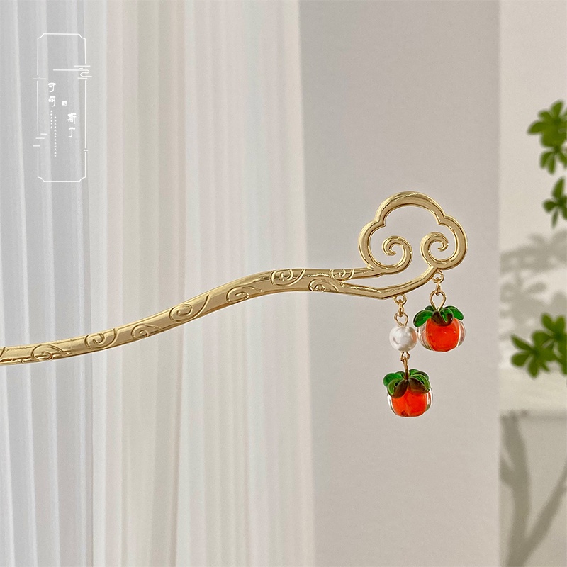 Kẹp Tóc Persimmon Ruyi ~ Xiangyun Thời Trang Mùa Hè Cho Nữ