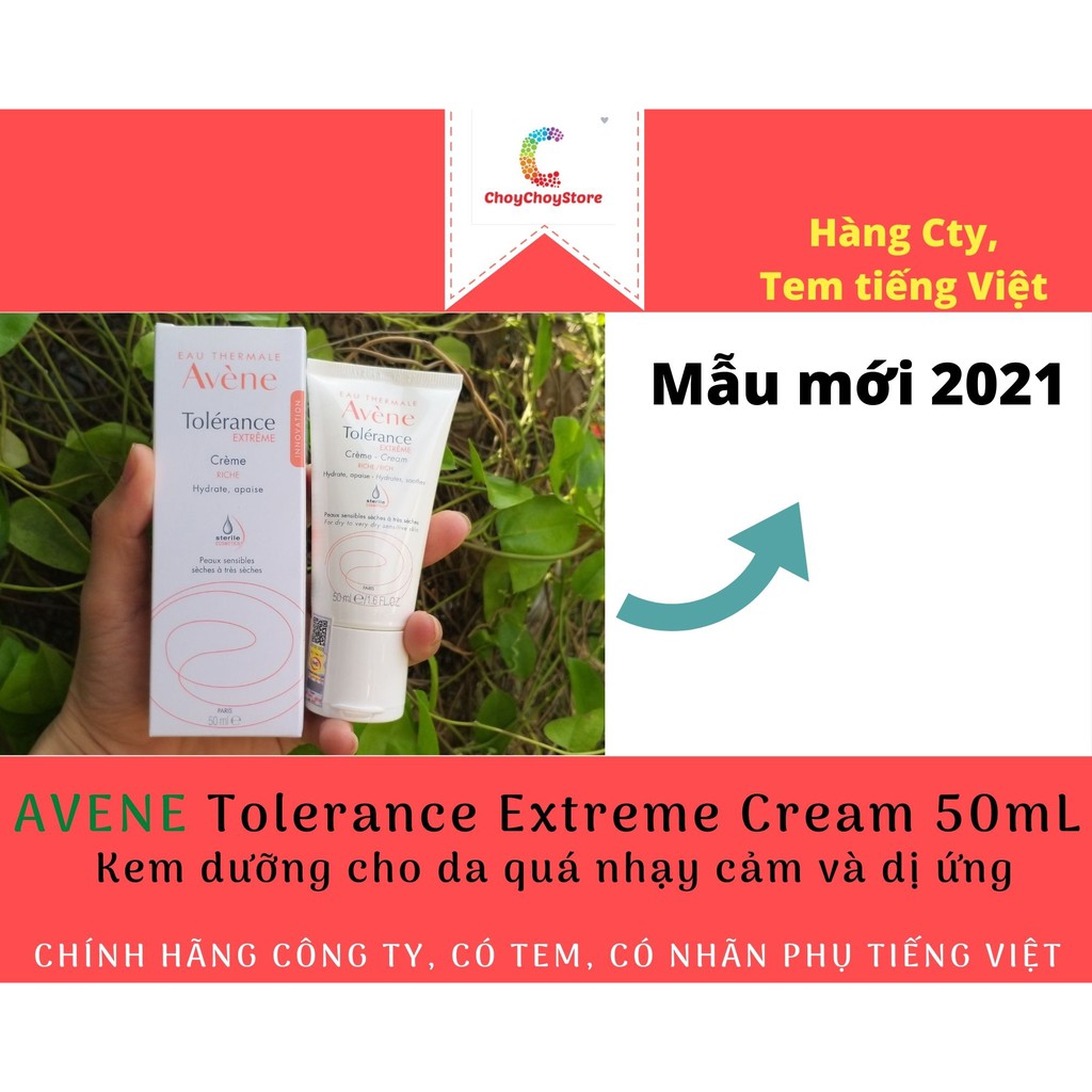 AVENE Tolerance Extreme Cream 50mL - Kem dưỡng cho da quá nhạy cảm và dị ứng Nhập Khẩu Chính Hãng
