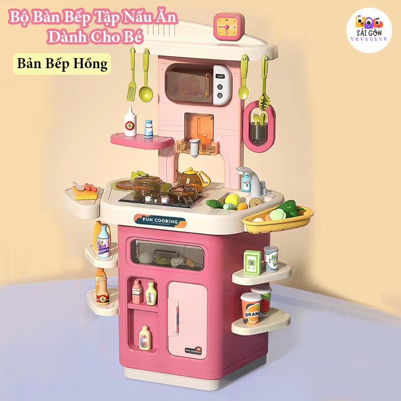Đồ Chơi Nhà Bếp Mô Hình Bàn Bếp Nấu Ăn Cỡ Lớn Có Hiệu Ứng Hơi Nước Và Hiêu Ứng Nhạc Và Đèn Sống Động
