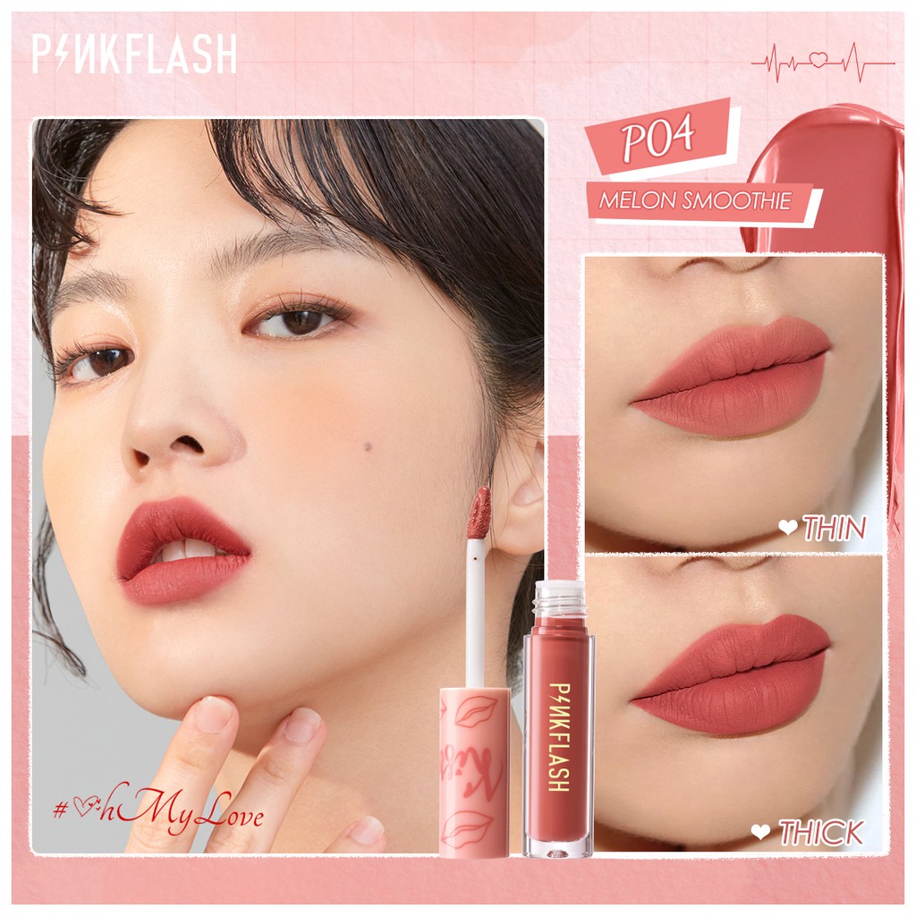 Son kem lì PINKFLASH mềm mịn không khô môi chống nước lâu trôi