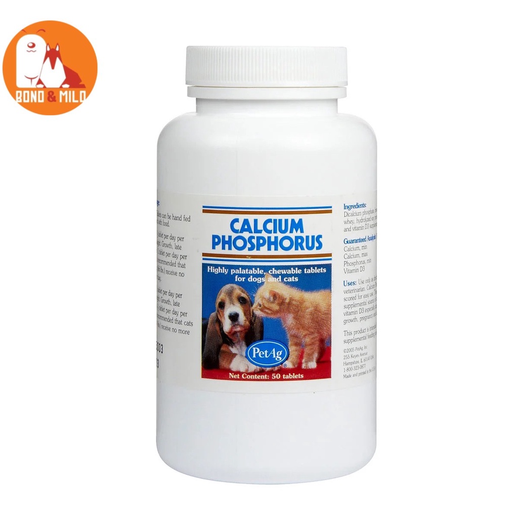 VIÊN BỔ SUNG CANXI CHO CHÓ MÈO CALCIUM PHOSPHORUS HỘP 50 VIÊN - BONDMILO SHOP