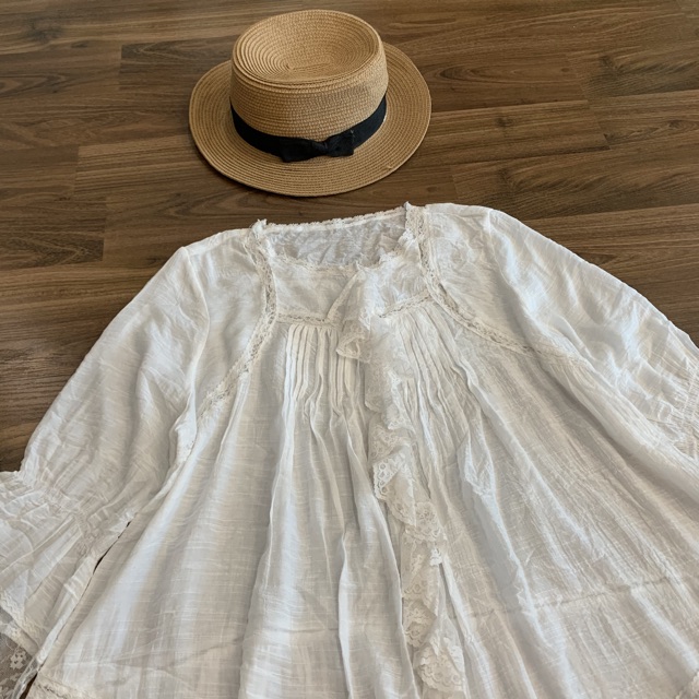 Áo váy phối ren tiểu thư