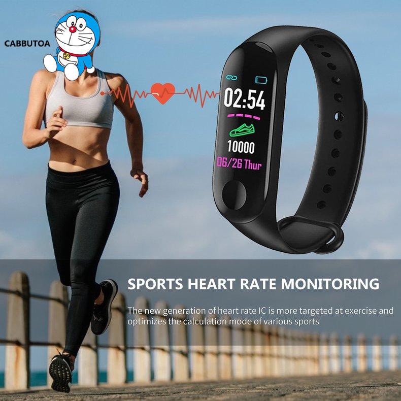 Đồng Hồ Đeo Tay Thông Minh M3plus Đo Nhịp Tim / Nhắc Nhở Giấc Ngủ Chống Nước