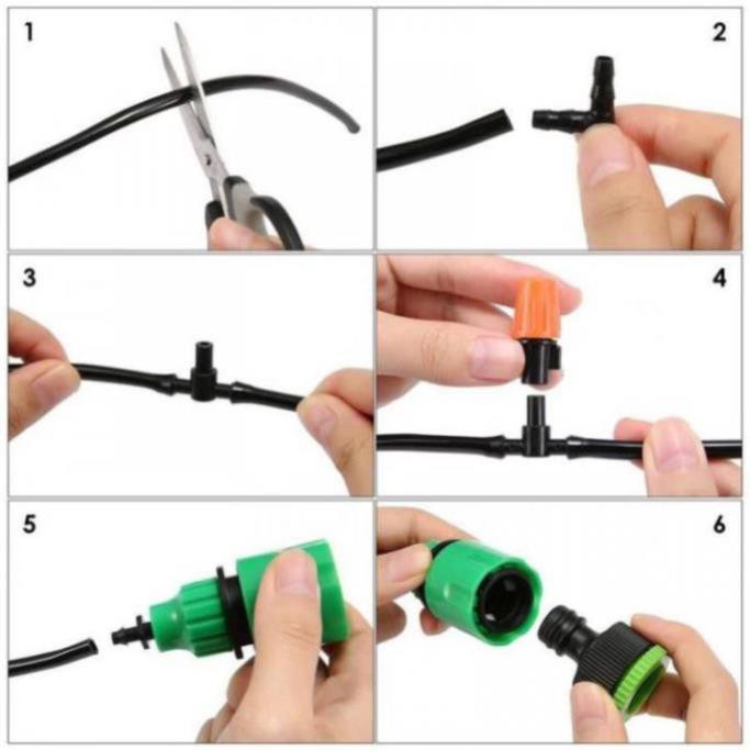 Combo bộ tưới cây tự động gồm 20 đầu tưới phun sương, 20m dây dẫn nước, 1 đồng hộ đặt thời gian tưới tự động và phụ kiện