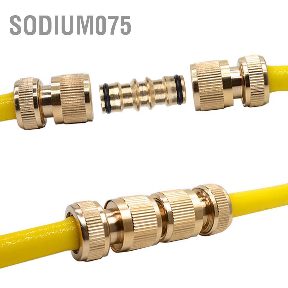 Sodium075 Brass Hose Tap Connector Threaded Garden Water Pipe Adaptor Fitting